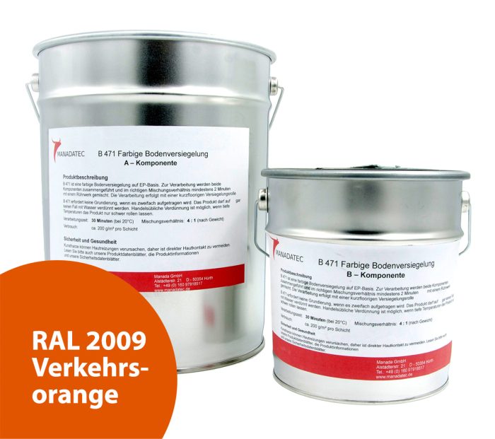 RAL 2009 Verkehrsorange - 2K Epoxidharz Bodenbeschichtung
