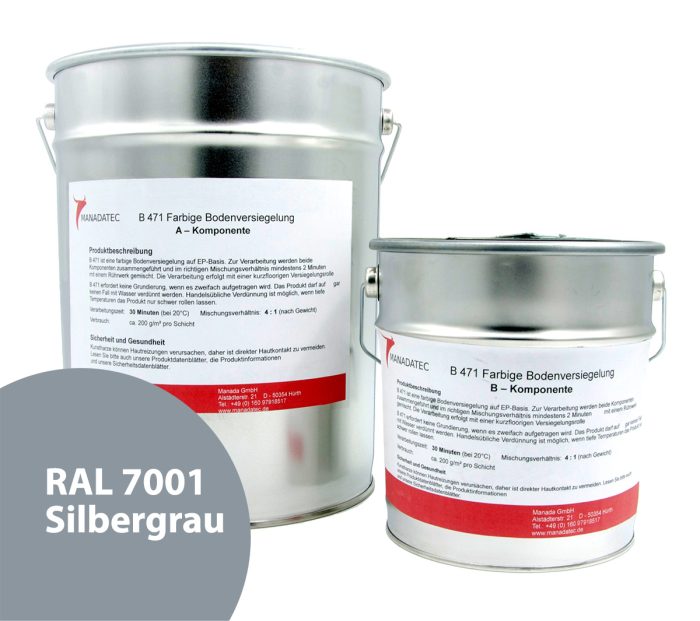 RAL 7001 Silbergrau - 2K Epoxidharz Bodenbeschichtung