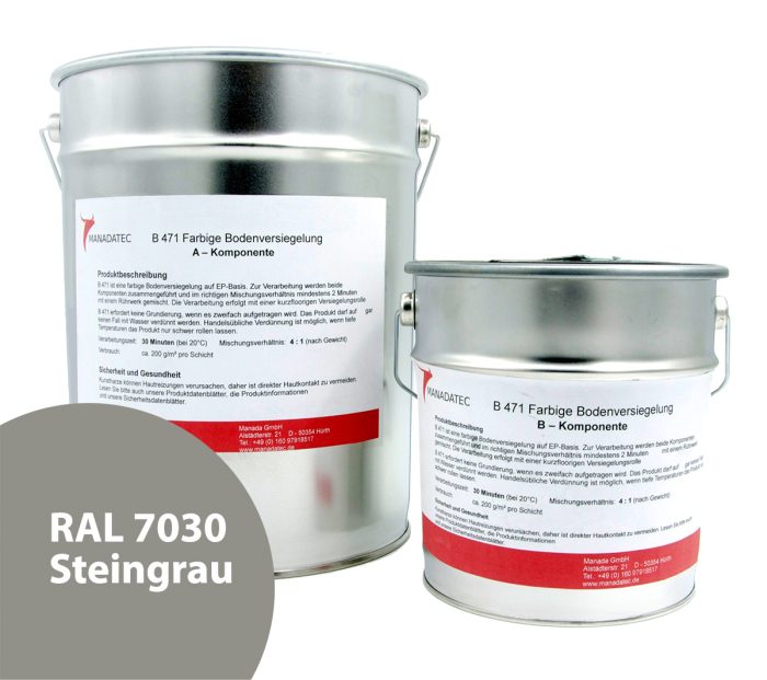 RAL 7030 Steingrau - 2K Epoxidharz Bodenbeschichtung