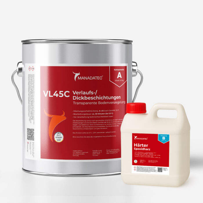 2K Epoxidharz Verlaufsbeschichtung Dickbeschichtung Transparent - Manadatec VL45C - Image 1